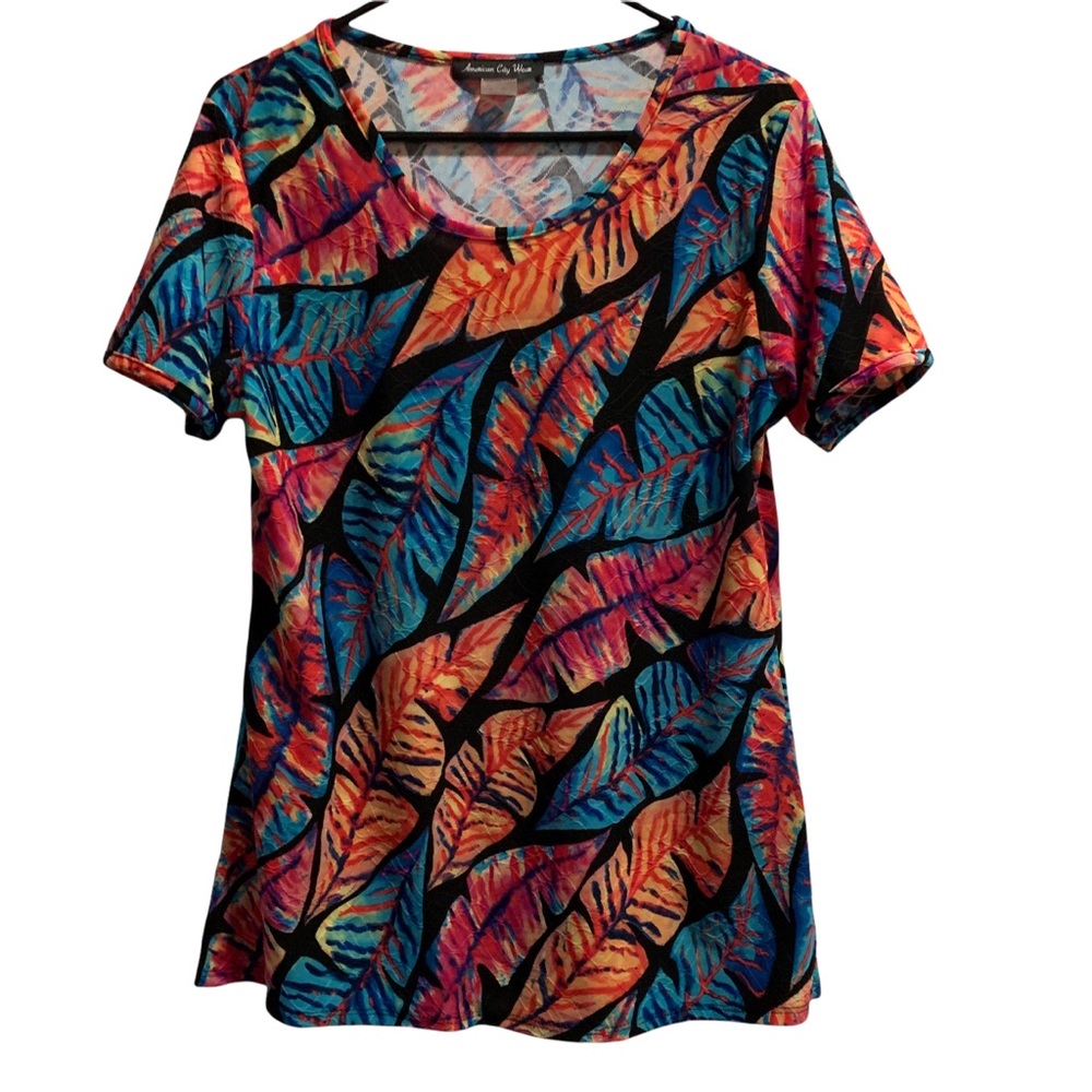 American City Wear Multi-Colored Textured Top Size XL